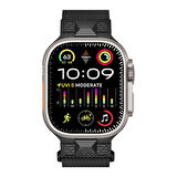 Apple Watch Ultra 49mm Zore KRD-107 Metal Hasır Kordon-Siyah