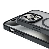 Apple iPhone 15 Pro Max Kılıf Magsafe Şarj Özellikli Mat Arka Yüzey Sio Kapak