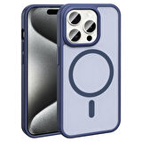 iPhone 15 Pro Max Kılıf Magsafe Şarj Özellikli Mat Arka Yüzey Sio Kapak