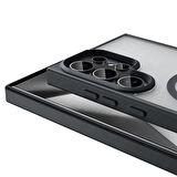 Galaxy S24 Ultra Kılıf Magsafe Şarj Özellikli Mat Arka Yüzey Zore Sio Kapak-Siyah