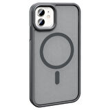 iPhone 12 Kılıf Magsafe Şarj Özellikli Mat Arka Yüzey Zore Sio Kapak-Lacivert