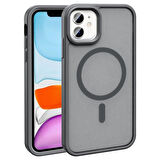 iPhone 12 Kılıf Magsafe Şarj Özellikli Mat Arka Yüzey Zore Sio Kapak-Gri