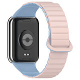 Xiaomi Redmi Watch 4 Silikon Kordon Zore KRD-105 Strap Kayış-Pembe-Mavi