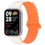 Xiaomi Redmi Watch 4 Silikon Kordon Zore KRD-105 Strap Kayış-Siyah-Turuncu