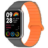 Xiaomi Redmi Watch 4 Silikon Kordon Zore KRD-105 Strap Kayış-Siyah-Turuncu