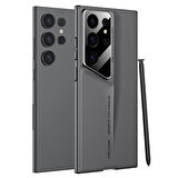 Galaxy S23 Ultra Kılıf Ultra İnce Kamera Korumalı Sert Rubber Zore Procase Kapak-Gri