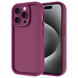 Apple iPhone 15 Pro Max Kılıf Kamera Korumalı Zore Ananas Kapak-Mürdüm