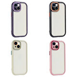 iPhone 14 Kılıf Kamera Korumalı Renkli Kenar ve Çerçeve Tasarımlı Zore Vitamin Kapak-Yeşil