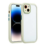 iPhone 14 Kılıf Kamera Korumalı Renkli Kenar ve Çerçeve Tasarımlı Zore Vitamin Kapak-Yeşil