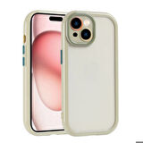 Apple iPhone 15 Kılıf Kamera Korumalı Renkli Kenar ve Çerçeve Tasarımlı Vitamin Kapak