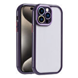 Apple iPhone 15 Pro Kılıf Kamera Korumalı Renkli Kenar ve Çerçeve Tasarımlı Zore Vitamin Kapak-Derin Mor