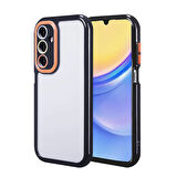 Galaxy A15 Kılıf Kamera Korumalı Renkli Kenar ve Çerçeve Tasarımlı Zore Vitamin Kapak-Siyah