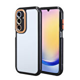 Galaxy A25 Kılıf Kamera Korumalı Renkli Kenar ve Çerçeve Tasarımlı Zore Vitamin Kapak-Siyah