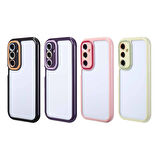 Galaxy A25 Kılıf Kamera Korumalı Renkli Kenar ve Çerçeve Tasarımlı Zore Vitamin Kapak-Siyah