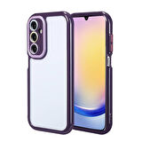 Galaxy A25 Kılıf Kamera Korumalı Renkli Kenar ve Çerçeve Tasarımlı Zore Vitamin Kapak-Derin Mor