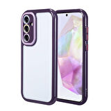 Galaxy A35 Kılıf Kamera Korumalı Renkli Kenar ve Çerçeve Tasarımlı Zore Vitamin Kapak-Derin Mor