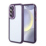 Galaxy S24 Kılıf Kamera Korumalı Renkli Kenar ve Çerçeve Tasarımlı Zore Vitamin Kapak-Derin Mor