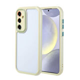 Galaxy S24 Kılıf Kamera Korumalı Renkli Kenar ve Çerçeve Tasarımlı Zore Vitamin Kapak-Yeşil