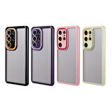 Galaxy S24 Ultra Kılıf Kamera Korumalı Renkli Kenar ve Çerçeve Tasarımlı Zore Vitamin Kapak-Siyah