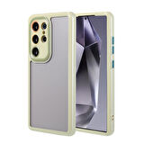 Galaxy S24 Ultra Kılıf Kamera Korumalı Renkli Kenar ve Çerçeve Tasarımlı Zore Vitamin Kapak-Yeşil