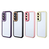 Galaxy S23 Kılıf Kamera Korumalı Renkli Kenar ve Çerçeve Tasarımlı Zore Vitamin Kapak-Siyah