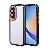 Galaxy A34 Kılıf Kamera Korumalı Renkli Kenar ve Çerçeve Tasarımlı Zore Vitamin Kapak-Siyah