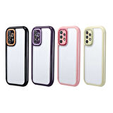 Galaxy A32 4G Kılıf Kamera Korumalı Renkli Kenar ve Çerçeve Tasarımlı Zore Vitamin Kapak-Siyah