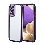 Galaxy A32 4G Kılıf Kamera Korumalı Renkli Kenar ve Çerçeve Tasarımlı Zore Vitamin Kapak-Derin Mor