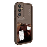 Galaxy S24 Kılıf Kamera Korumalı Baskılı Arka Yüzey Zore Klas Kapak-Koyu Kahve