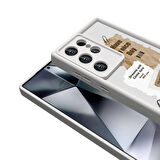 Galaxy S24 Ultra Kılıf Kamera Korumalı Baskılı Arka Yüzey Zore Klas Kapak-Beyaz