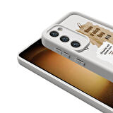 Galaxy S23 Kılıf Kamera Korumalı Baskılı Arka Yüzey Zore Klas Kapak-Açık Kahve