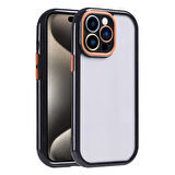 iPhone 15 Pro Max Kılıf Kamera Korumalı Renkli Kenar ve Çerçeve Tasarımlı Zore Vitamin Kapak-Siyah