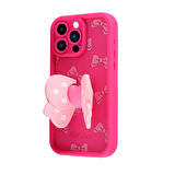 iPhone 14 Pro Max Kılıf Kamera Korumalı Figür Tasarımlı Zore Kapya Kapak-Pembe Koyu