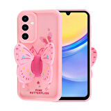 Galaxy A15 Kılıf Kamera Korumalı Figür Tasarımlı Zore Kapya Kapak-Koyu Kahve