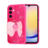 Galaxy A25 Kılıf Kamera Korumalı Figür Tasarımlı Zore Kapya Kapak-Pembe Koyu
