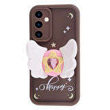 Galaxy A05S Kılıf Kamera Korumalı Figür Tasarımlı Zore Kapya Kapak-Pembe Açık