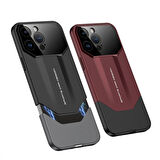 Apple iPhone 14 Pro Max Kılıf Çift Parçalı Zore Ays Pro İkili Kapak-Kırmızı-Siyah