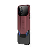 Apple iPhone 14 Pro Max Kılıf Çift Parçalı Zore Ays Pro İkili Kapak-Kırmızı-Siyah