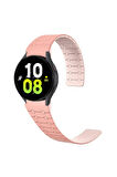 Galaxy Watch 6 40mm Ensueno KRD-111 20mm Çizgili Desenli Silikon Kordon-Pembe