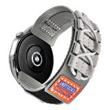 Gear S3 Zore KRD-112 22mm Orbital Örgülü Halat Tasarımlı Naylon Kumaş Hasır Kordon-Gri