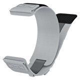 Galaxy Watch 42mm Zore KRD-112 20mm Orbital Örgülü Halat Tasarımlı Naylon Kumaş Hasır Kordon-Yeşil