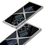 Galaxy S24 Ultra Kılıf Ultra İnce Kamera Korumalı PC + Deri Arka Yüzey Zore X-Pro Kapak-Siyah