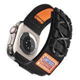 Apple Watch 7 45mm Zore KRD-112 Orbital Örgülü Halat Tasarımlı Naylon Kumaş Hasır Kordon-Yeşil