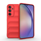 Galaxy A35 Kılıf Esnek TPU Oyuklu Arka Yüzey Tasarımlı NRTK Etnik Silikon Kapak - Kırmızı