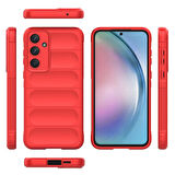 Samsung Galaxy A55 Kılıf Esnek TPU Oyuklu Arka Yüzey Tasarımlı Etnik Silikon Kapak