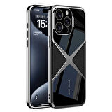 Apple iPhone 15 Pro Max Kılıf Ultra İnce Kamera Korumalı PC + Deri Arka Yüzey Zore X-Pro Kapak-Siyah