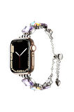 Apple Watch 40mm Ensueno KRD-115 Renkli Taş Tasarımlı Kordon-Lila