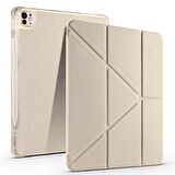 Apple iPad Air 13 2024 Kılıf Tri Folding Kalem Bölmeli Standlı Kılıf