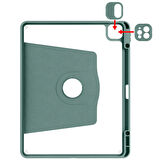 iPad Air 13 2025 M3 Kılıf ​ARTH Termik Kalem Bölmeli Dönebilen Standlı Kılıf - Lacivert