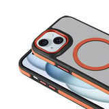 iPhone 15 Kılıf Magsafe Şarj Özellikli Mat Görünümlü Zore Solo Kapak-Turuncu